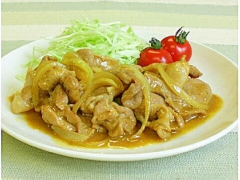 顆粒タイプの鍋の素で作れる豚肉の味噌カレー牛乳炒め